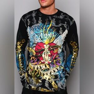 Christian Audigier Long Sleeve Graphic Shirt – Size M
